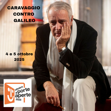 Locandina evento CARAVAGGIO CONTRO GALILEO