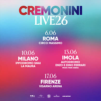 Locandina evento CREMONINI LIVE26