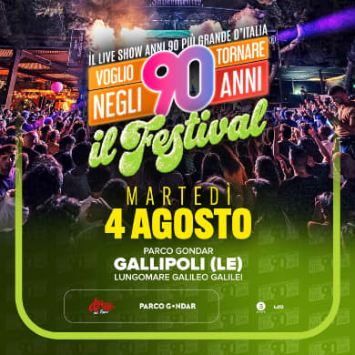 Locandina evento VOGLIO TORNARE NEGLI ANNI 90 - IL FESTIVAL