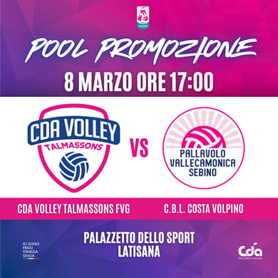 Immagine evento CDA VOLLEY TALMASSONS FVG VS CBL COSTA VOLPINO