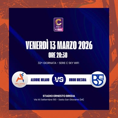 Locandina evento ALCIONE SERIE C 25/26 - ALCIONE - UNION BRESCIA